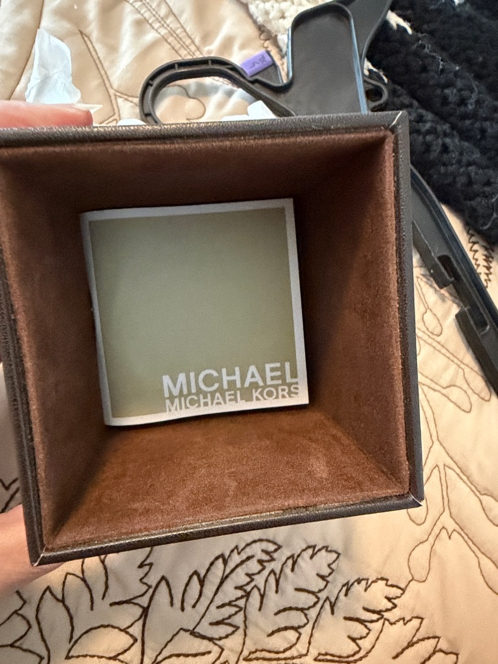 Michael Kors White Crystal-Trim Diamond Chronograph Watch Leather Box Bracelet - Picture 9 of 13